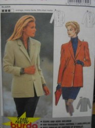 3325 BURDA BLAZER JACKET POCKETS OR NOT PATTERN 10-20